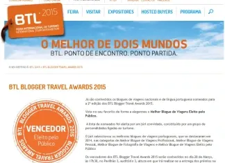 Cruzamundos nomeado pela BTL como um dos melhores blogs de viagens!
