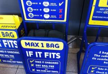 Ryanair aumenta dimensões da bagagem de cabine
